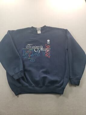 Italy Torino 2006 USA Olympics Large Navy Blue Pullover Sweatshirt